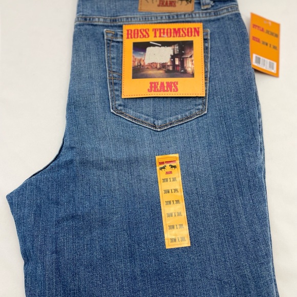 Ross Thomson Denim Jeans Blue Straight Stone Wash Western NWT Men's 38 W x 26* - Picture 2 of 13